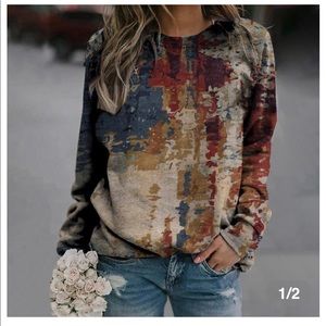 Stunning Color Block Long Sleeve Boutique Top